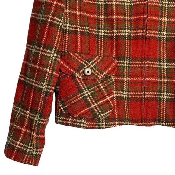 Vintage Royal Stewart‎ Plaid Wool Blazer Womens M Zip Up Classic Preppy Academia - Picture 5 of 13